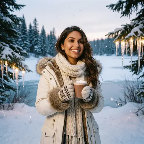 Young Female Pop Artist in Stylish Winter Outfit | Winter Wonderland