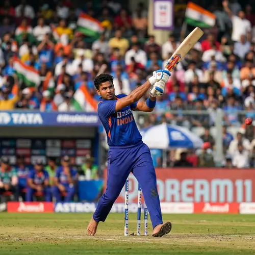 Indian Male Playing Cricket - Action Shot