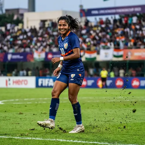 South Asian Female Football Player Showcasing Skills