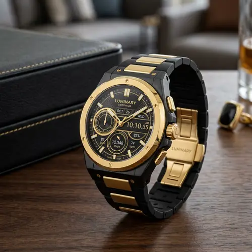 Luxurious Modern Watch in Gold and Black | Exquisite Craftsmanship
