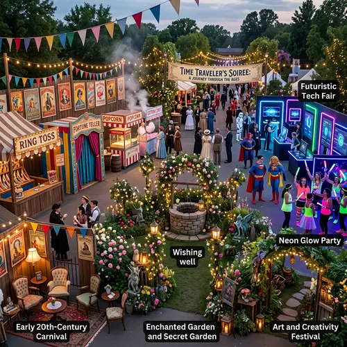 Imaginative Event Themes: Carnival, Tech Fair, Enchanted Garden, Neon Glow Party