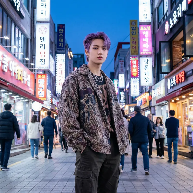 Jungkook from BTS with Stylish Purple Hair