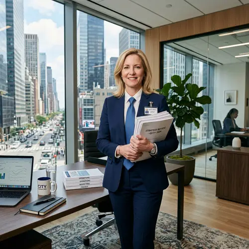 Professional Caucasian Woman in Office Environment | Expertise Displayed