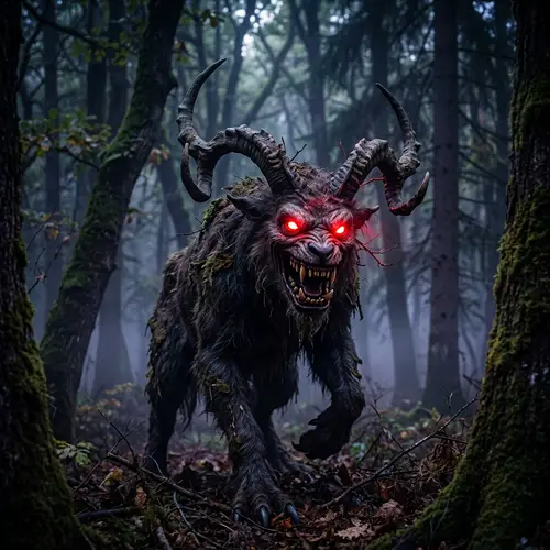 Terrifying Forest Monster with Horns