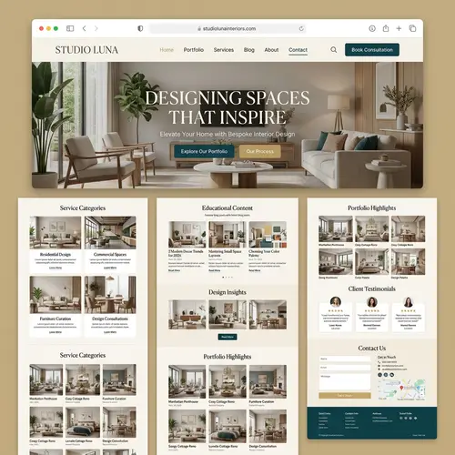 Interior Design Website Template | Modern UI/UX Design