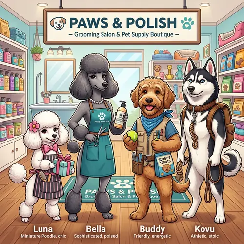 Meet Our Adorable Pet Mascots at Paws & Claws Salon