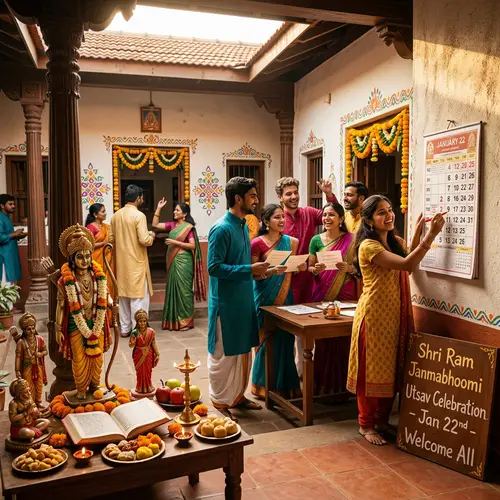 Traditional Indian House Gathering Celebrating Deity Ram | 22nd January