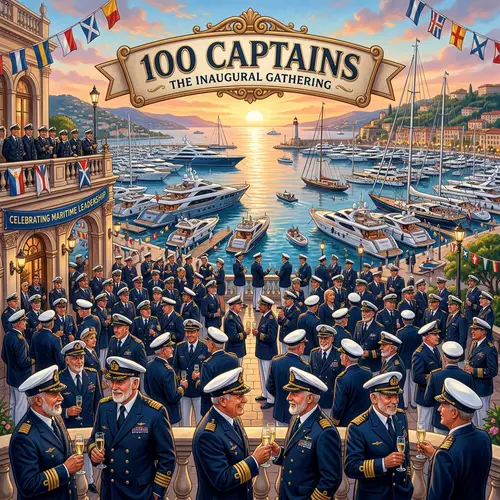 100 Captains with Yachts Background Art