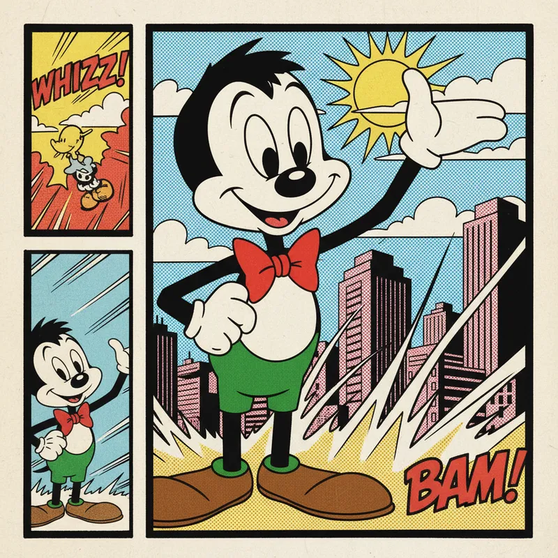 Cartoon Stickman Character in Comic Style