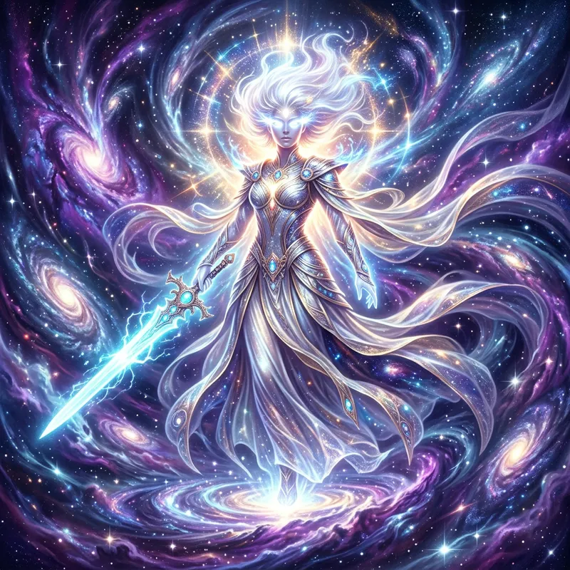 Divine Being with White Eyes and Sword