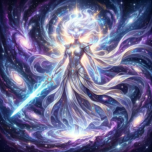 Divine Being with White Eyes and Sword