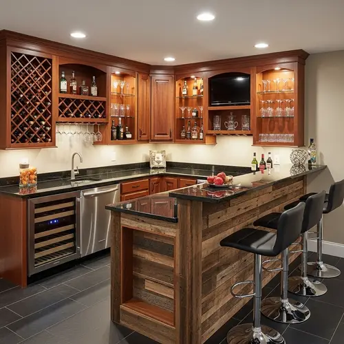 Create Your Dream Wet Bar in 10x8 Basement Space