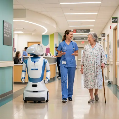 Robot Nurse and Patient in Modern Healthcare