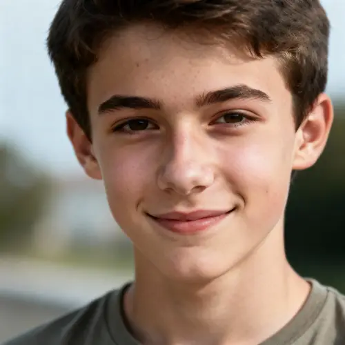 18-Year-Old Guy Looking Into the Camera