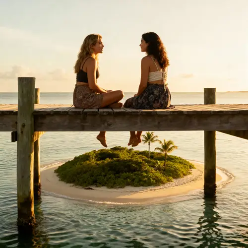 Women Talking on a Beautiful Island