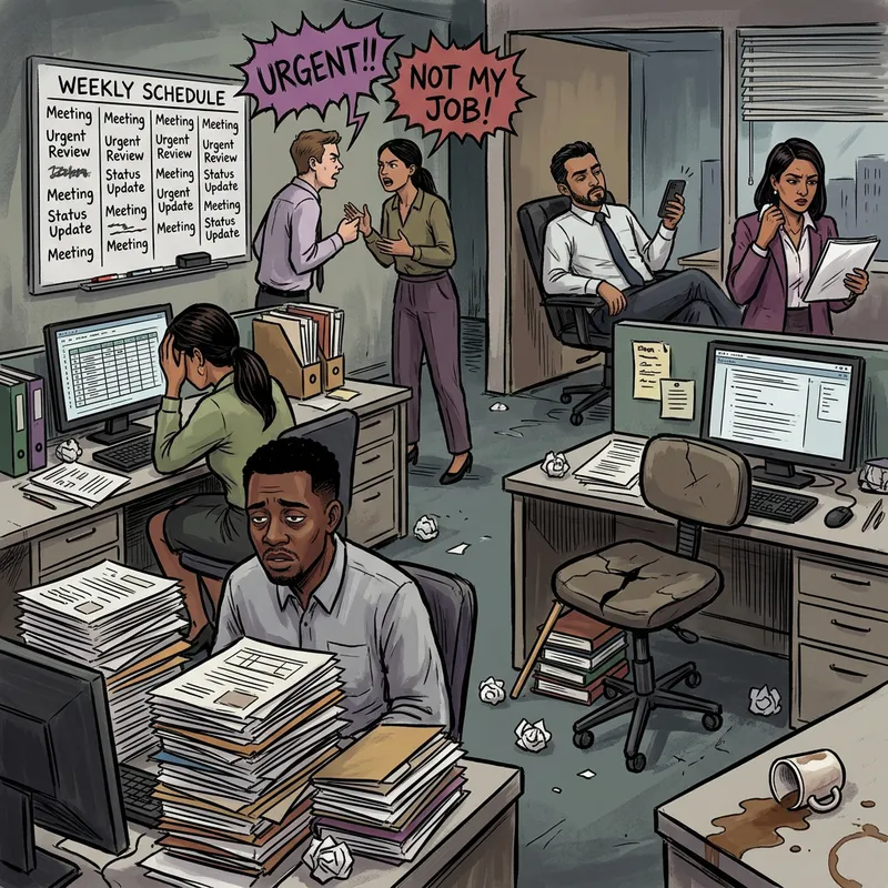 Warning Signs of a Toxic Workplace: Illustrated in Gritty, Modern Style