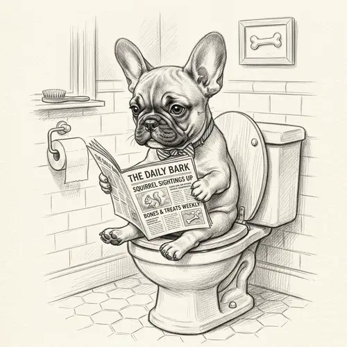 Charming French Bulldog Puppy Pencil Sketch