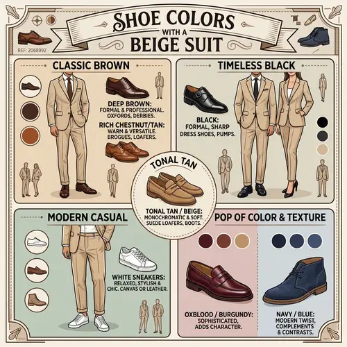 Best Shoe Colors for Beige Suits