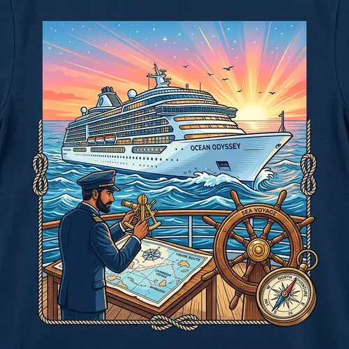 Luxury Cruise Ship T-shirt Design - Ocean Adventure Theme