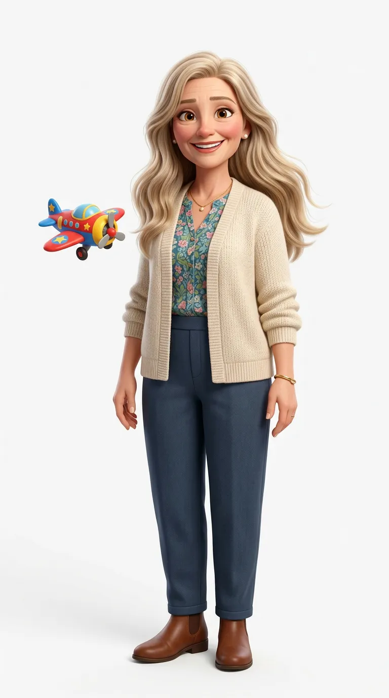 Charming Pixar-Style 3D Character - Grandmother Figure