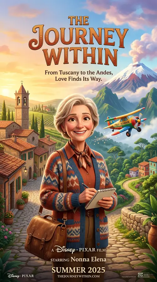 Pixar-Style Movie Poster: A Grandmother's Journey