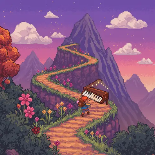 Fantasy Pixel Art: Climbing a Musical Mountain