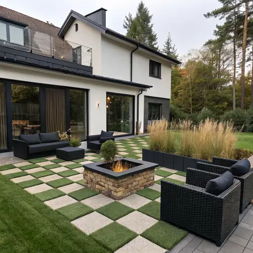 Modern European Patio Design with Swamp Hideaway