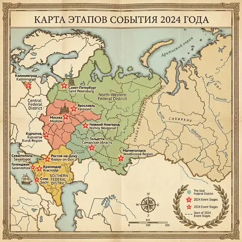 Detailed Map of 2024 Event Stages in Russia