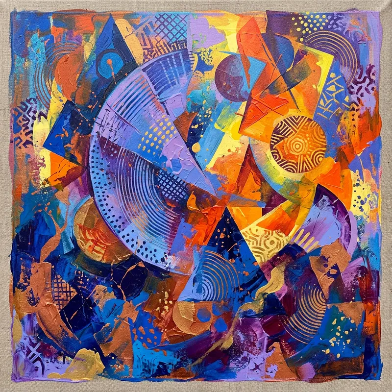 Vibrant Abstract Canvas Art in Complementary Colors
