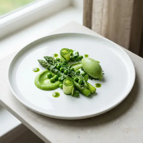 Sleek Minimalist Green Dish for Serene Dining Experience