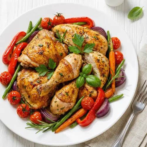 Delicious and Vibrant Chicken Dish with Fresh Vegetables
