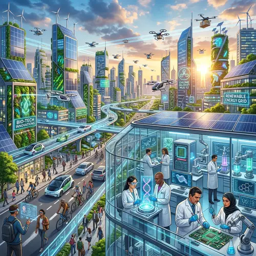 Futuristic Science and Technology Cityscape | Innovative Research Lab