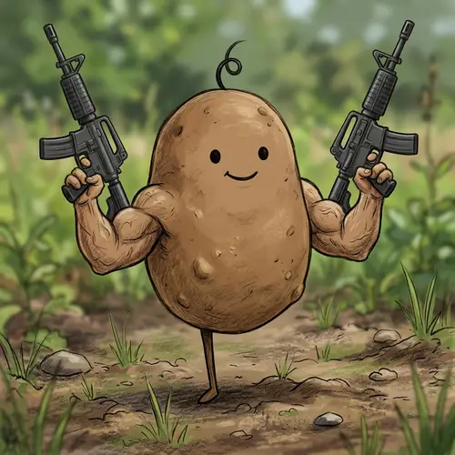 Buff Potato Hero with Assault Rifles