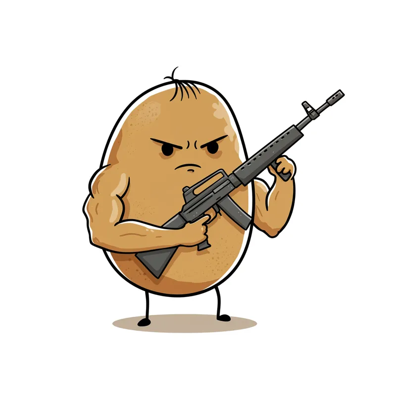 Buff Potato Hero with Assault Rifles
