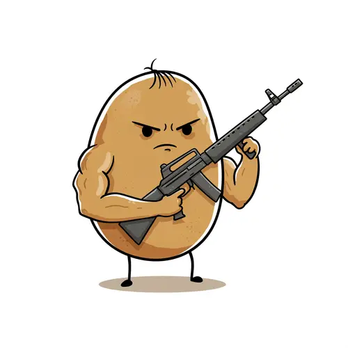 Buff Potato Hero with Assault Rifles