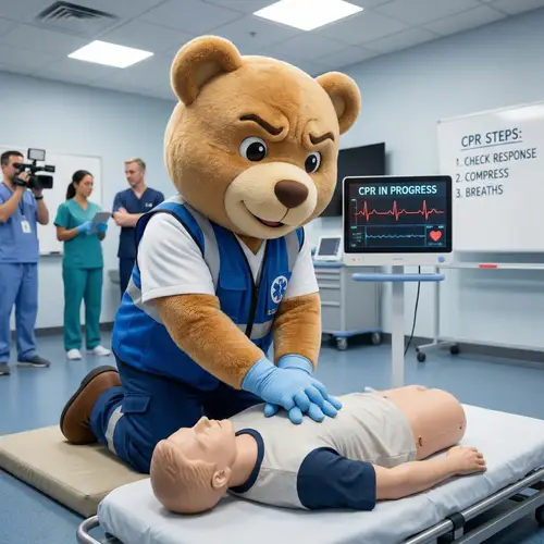 Realistic CPR Training with Medical Mascot