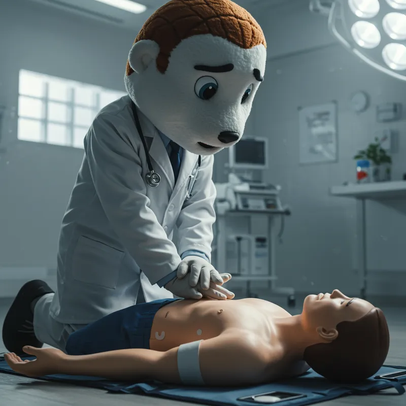 Realistic CPR Training with Medical Mascot