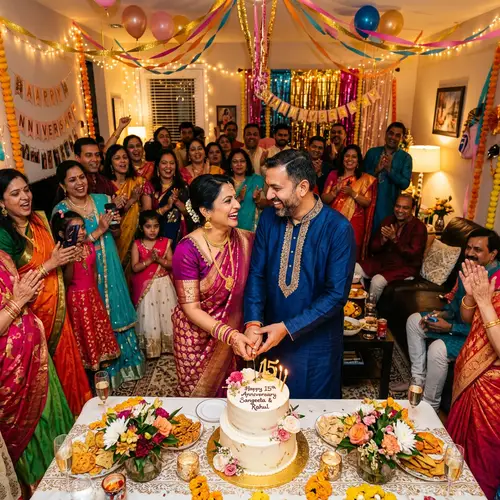 South Asian Wedding Anniversary Celebration with Family & Friends