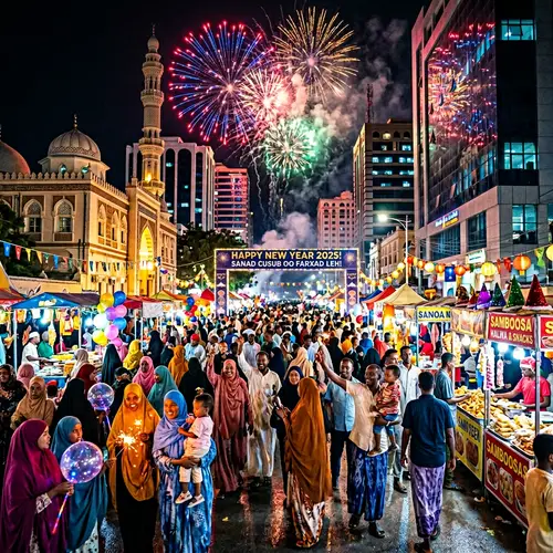 Somali City 'Happy New Year' Celebrations | Fireworks & Festivities