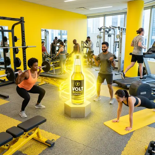 Vibrant Gym Goers Enjoying Energy Drinks