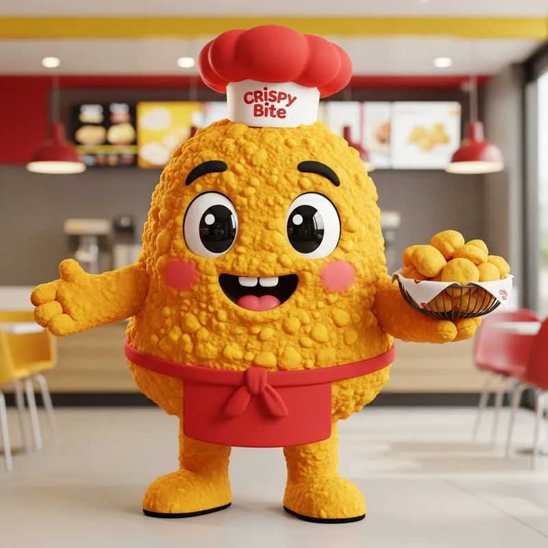 Crispy Bite Fast Food Mascot Design