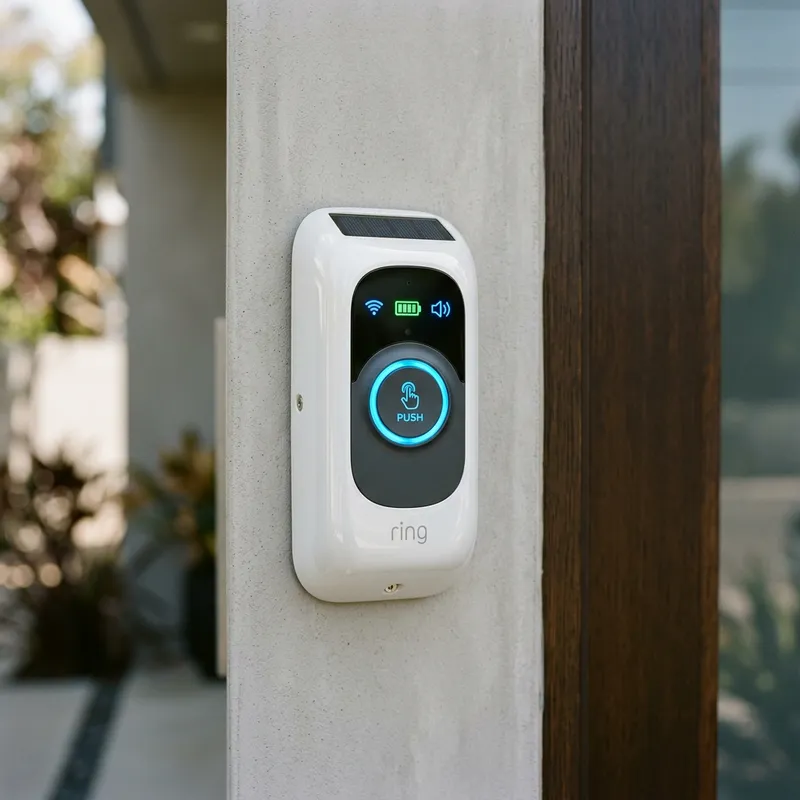 Sleek White Self-Powered Doorbell with Modern Technology