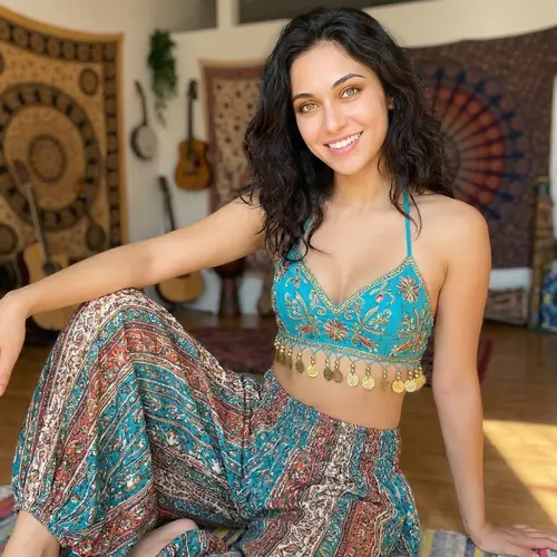 Cute 19-Year-Old Girl in Belly Dancer Outfit
