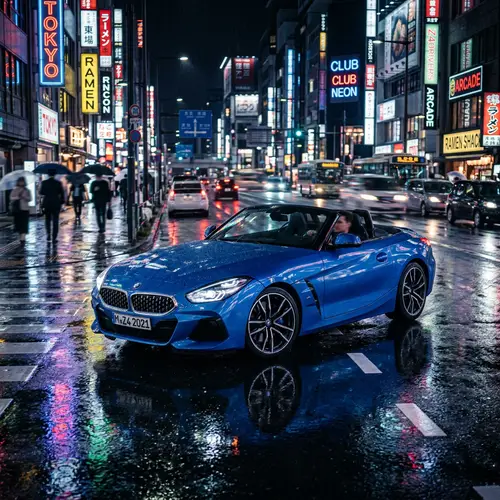 Stunning Blue BMW Z4 2021: Night City Reflections