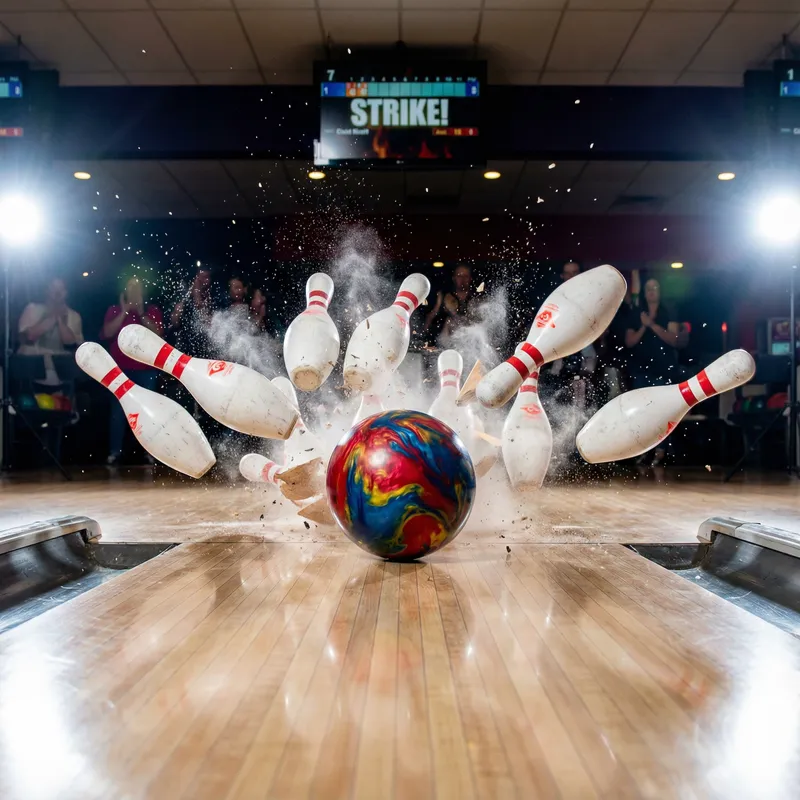 High-Energy Bowling Ball Collision | Vibrant Colors & Action