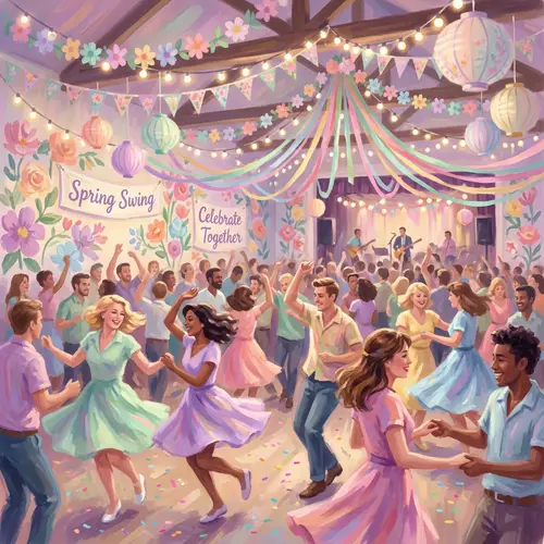 Vibrant Spring Dance Floor | Colorful Decorations & Dynamic Movements