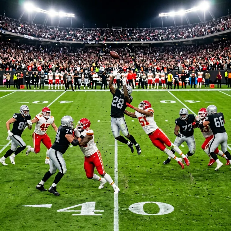 Intense Raiders vs Chiefs NFL Game in Vibrant Canon Colors Intense Raiders vs Chiefs NFL Game in Vibrant Canon Colors