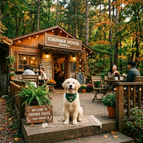 Gwanak House Café: A Cute Puppy in the Forest