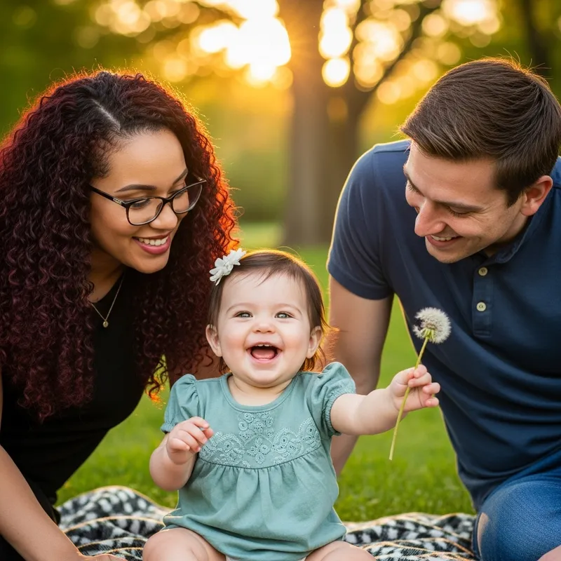 Family Portrait: Mom, Dad, and Baby Girl