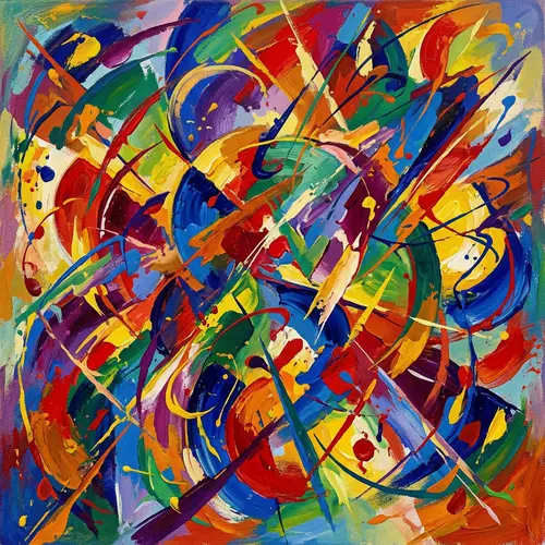 Vibrant Colors and Dynamic Movements: Abstract Expressionism Art